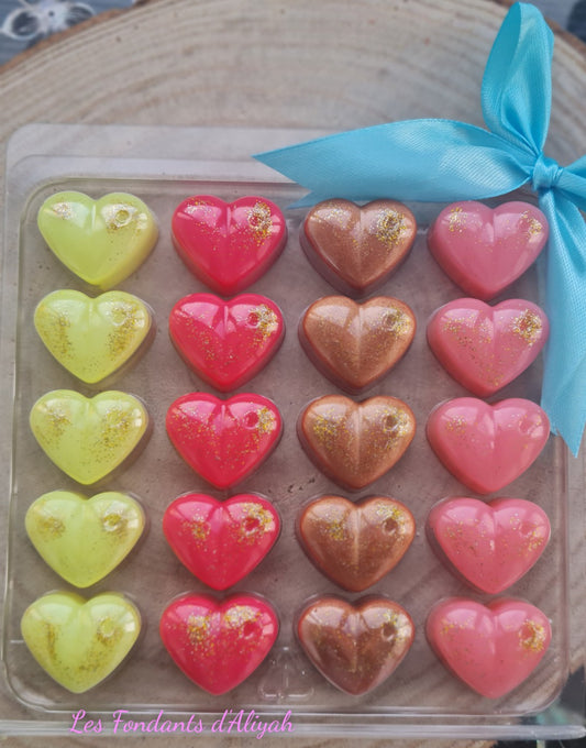 Scented fondant box of 20 hearts